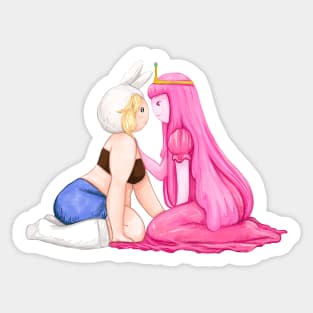 Brave knight, Princess Bubblegum and Fionna, Adventure Time / Fionna and Cake fan art Sticker